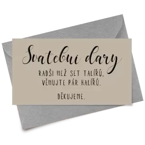 Papírová kartička dary JOLANA