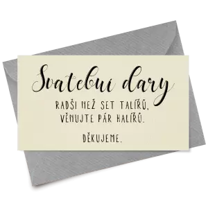 Papírová kartička dary JOLANA