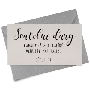 Papírová kartička dary JOLANA