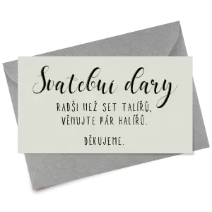 Papírová kartička dary JOLANA