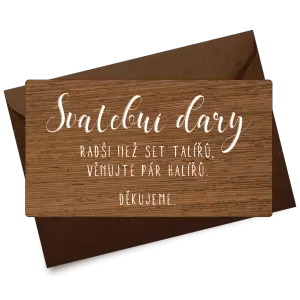 Dřevěná kartička dary JOLANA