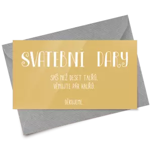 Papírová kartička dary KAMILA