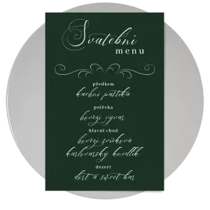 Papírové svatební menu MARKETA