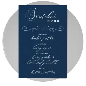 Papírové svatební menu MARKETA