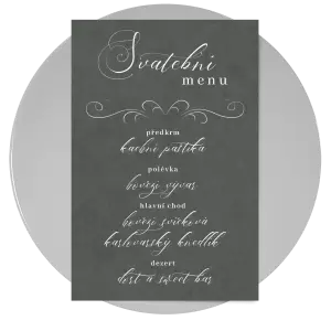 Papírové svatební menu MARKETA