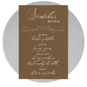 Papírové svatební menu MARKETA