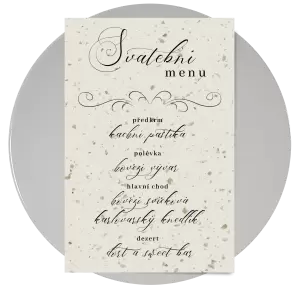 Papírové svatební menu MARKETA