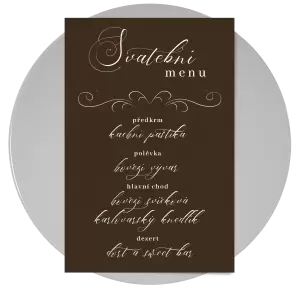 Papírové svatební menu MARKETA