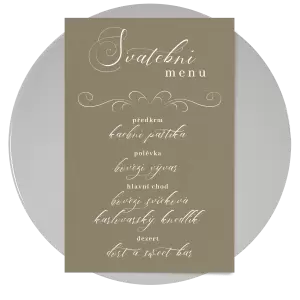 Papírové svatební menu MARKETA