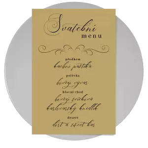Papírové svatební menu MARKETA