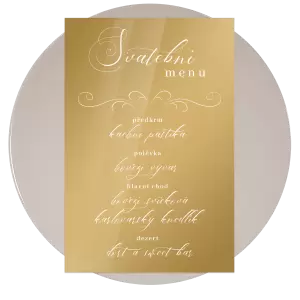 Plexi svatební menu MARKETA