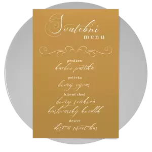 Papírové svatební menu MARKETA