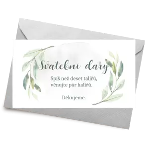 Papírová kartička dary ZITA