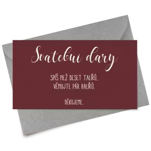 Papírová kartička dary ADRIANA