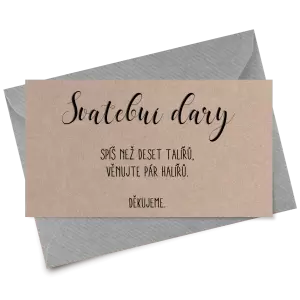 Papírová kartička dary ADRIANA