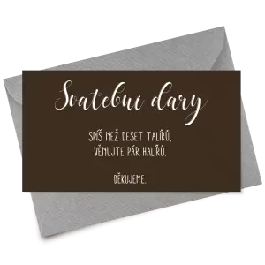 Papírová kartička dary ADRIANA