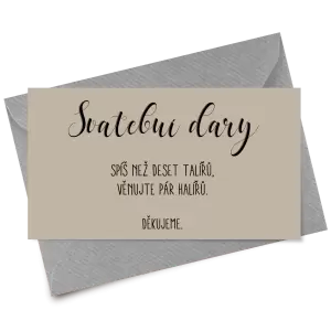 Papírová kartička dary ADRIANA