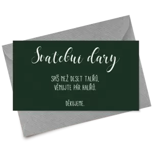 Papírová kartička dary ADRIANA