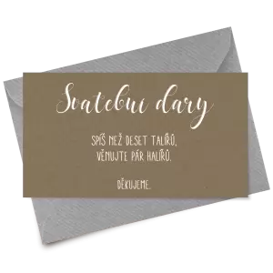 Papírová kartička dary ADRIANA