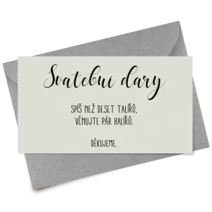 Papírová kartička dary ADRIANA