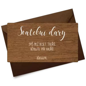 Dřevěná kartička dary ADRIANA