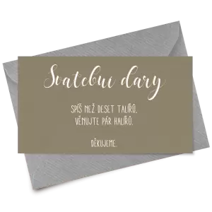 Papírová kartička dary ADRIANA