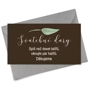 Papírová kartička dary LUCY