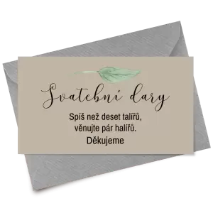 Papírová kartička dary LUCY