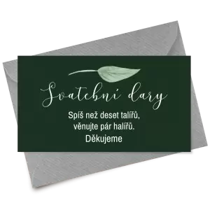 Papírová kartička dary LUCY