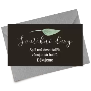 Papírová kartička dary LUCY