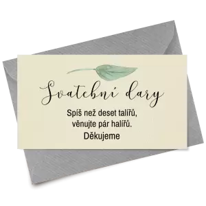 Papírová kartička dary LUCY