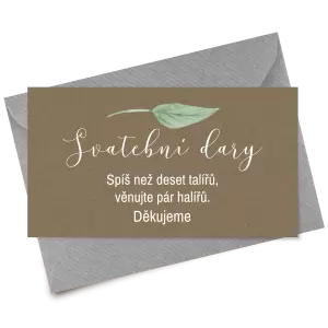 Papírová kartička dary LUCY