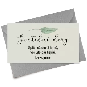 Papírová kartička dary LUCY