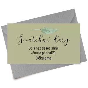 Papírová kartička dary LUCY