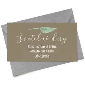 Papírová kartička dary LUCY