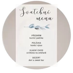 Plexi svatební menu LUCY