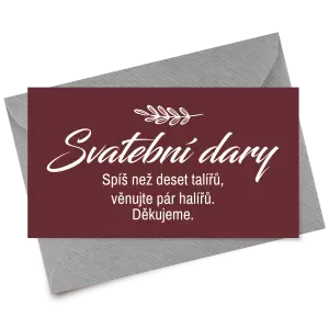 Papírová kartička dary LADY