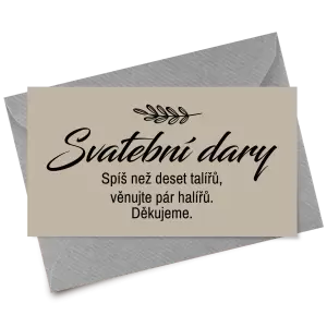 Papírová kartička dary LADY