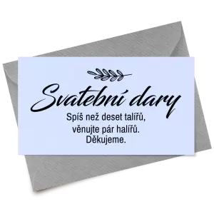Papírová kartička dary LADY