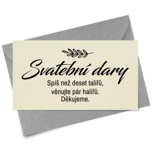 Papírová kartička dary LADY