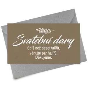 Papírová kartička dary LADY