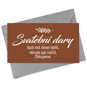 Papírová kartička dary LADY