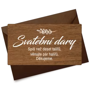 Dřevěná kartička dary LADY