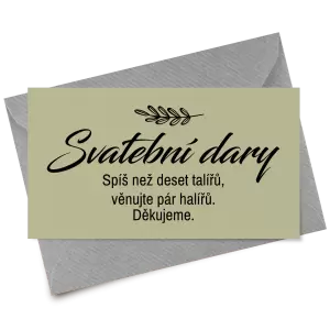Papírová kartička dary LADY