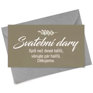 Papírová kartička dary LADY