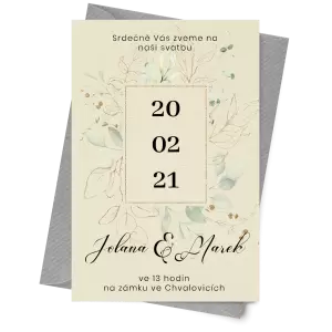 Papírové svatební oznámení VALEN