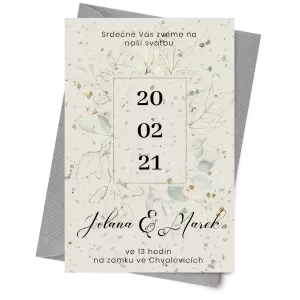 Papírové svatební oznámení VALEN