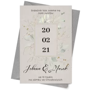 Papírové svatební oznámení VALEN