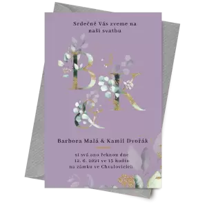 Papírové svatební oznámení PETRA