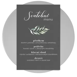 Papírové svatební menu LESSIE